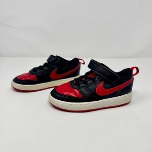 Nike Kids Court Borough Black and Red Sneakers